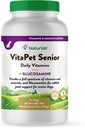 NaturVet – VitaPet Senior Daily Vitamiinid Vanematele Koertele – Pluss Glükosamiin – Vitamiinide ja mineraalide täisspekter – Täiustatud Glükosamiiniga Lisatud Ühine Tugi – 60 Aeg vabastavat tabletti