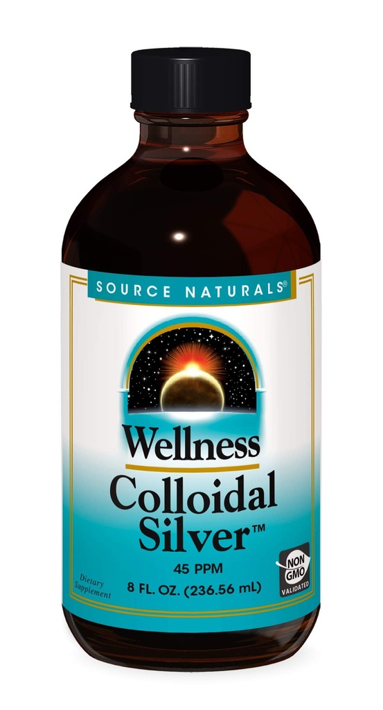 Allikas Naturals Wellness Kolloidhõbe 45 ppm, toetab füüsilist heaolu * - 8 Fluid oz