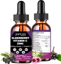 Orgaaniline Elderberry Syrup, Liquid tilgad Elderberry C-vitamiin ja tsink täiskasvanutele, 11-in-1 Sambucus Black Elderberry Tinktuur w / vitamiin D3, Sea Moss Black Seed, Elderberry Immune Support Supplement