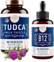 WINDSOR BOTANICALS Tudca koos Silymarin Piimaohaka ja Vegan Vitamiin B12 Vedelik - Terviseabi Bund