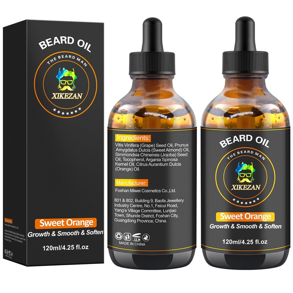 Bear Oil,120ml/4.25fl.oz Õli soodustab suure mahuga habemekasvu, jäta konditsioneer habe hooldus looduslik magus oranž lõhn vuntsid kasv pehme tugevus, kingitused meestele isa