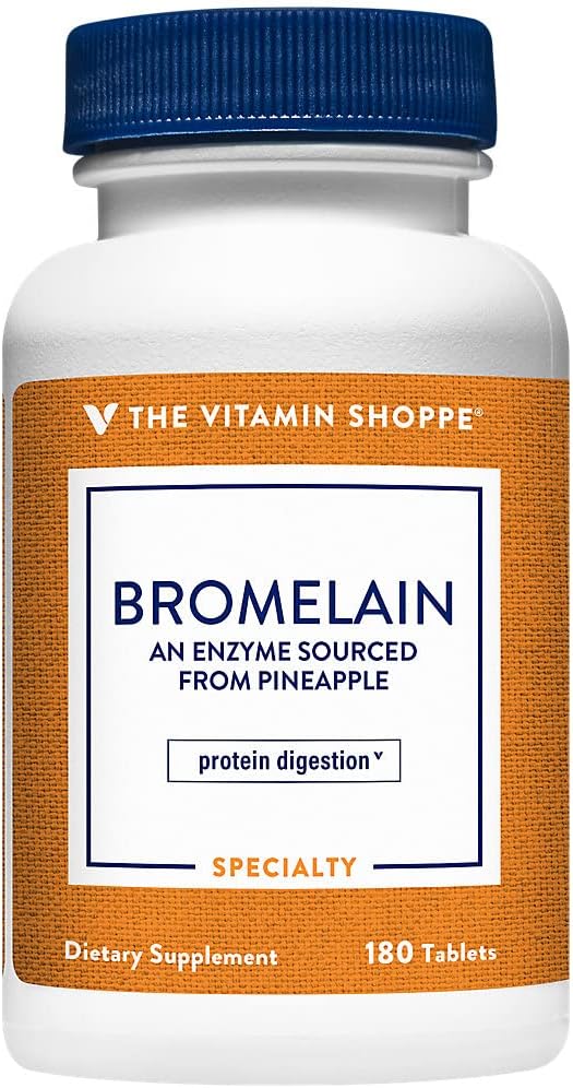 Vitamiin Shoppe Bromelain 500MG ja 2000 GDU, toetab valgu seedimist ja imendumist, ananassidest pärinev ensüüm (180 tabletti)