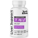 Noored ja tooniline Maks Detox Cleanse Supplement - Silimariin Piimaohaka kompleks valem keha tervise, parandamise ja toetamise - Non-GMO taimsed vitamiinid - 60 kapslit naistele ja meestele