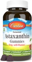 Carlson - Astaksantiin Gummies, koos C-vitamiiniga, immuunsüsteemi tugi, antioksüdant, südame tervis, mitte-GMO, kirsi maitse, 90 taimetoitlast kummikud