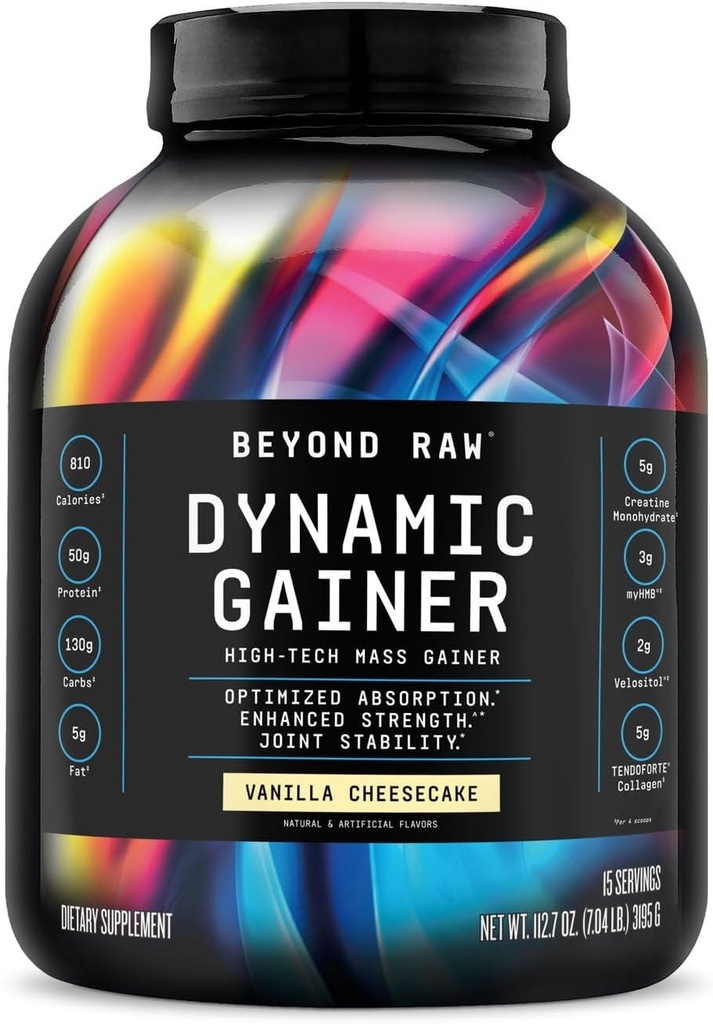 Peale toor-Dünaamilise Gaineri. High-Tech Mass Gainer, Optimized Absorption and Enhanced Strength, Vanilla Juustukook, 15 Servings