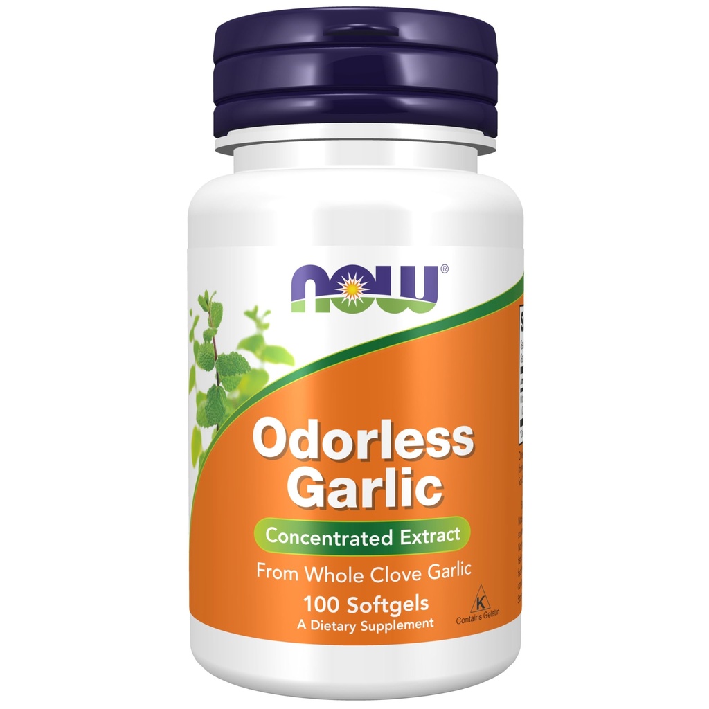 NOW Foods Supplements, lõhnatu küüslauk (Allium sativum), kontsentreeritud ekstrakt, 100 Softgels
