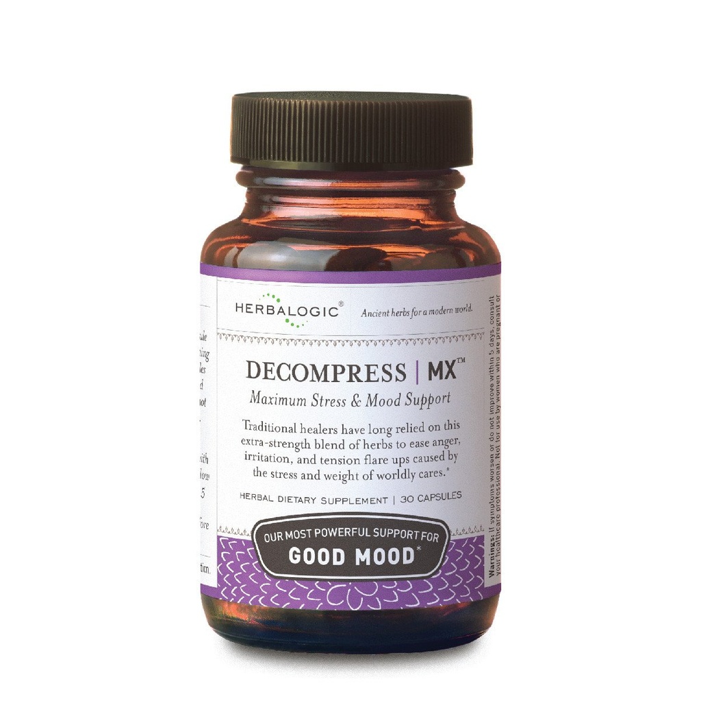 Herbalogic - Decompress MX Herb kapslid - Maksimaalne stress ja pinge leevendus - vähendab viha ja meeleolu, positiivne meeleolu toetus - põhineb traditsioonilisel hiina valemil Xiao Yao San - 30 Cap Count