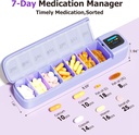 Daviky Smart Pill Korraldaja Alarm, Bluetooth iga päev Pill Box 7 päeva koos APP, iganädalane reisipillide juhtum, kaasaskantav pillide meeldetuletus ravimitele, toidulisanditele ja vitamiinidele (Purple)