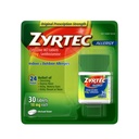 Zyrtec 24 tunni allergiat leevendavad tabletid , 10 mg tsetirisiin HCl antihistamiinne allergiameditsiin , 30 ct punane
