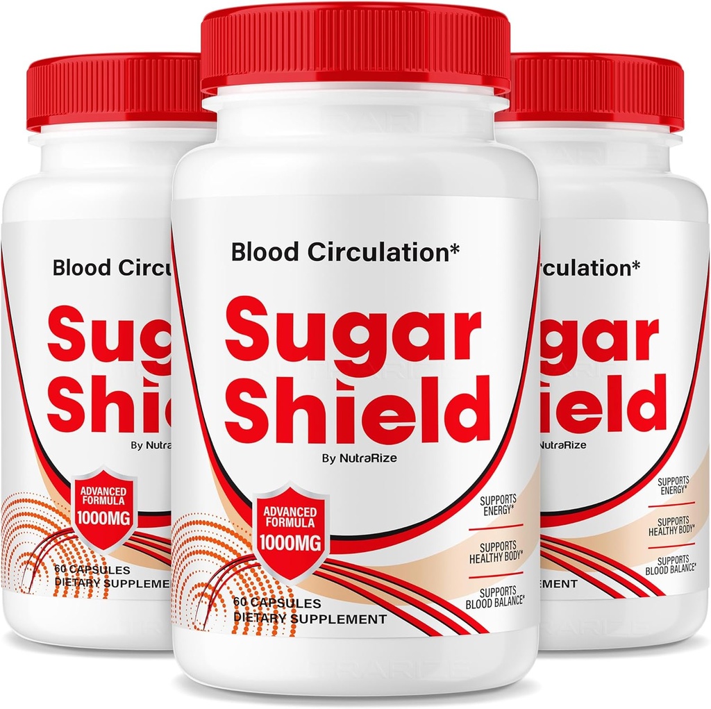 NutraRize (Pack 3 Sugar Shield Blood Support Pills, Maksimaalne tugevus valem kapslid, Natural Blood Blend Complex, Arvustused (180 kapslit)