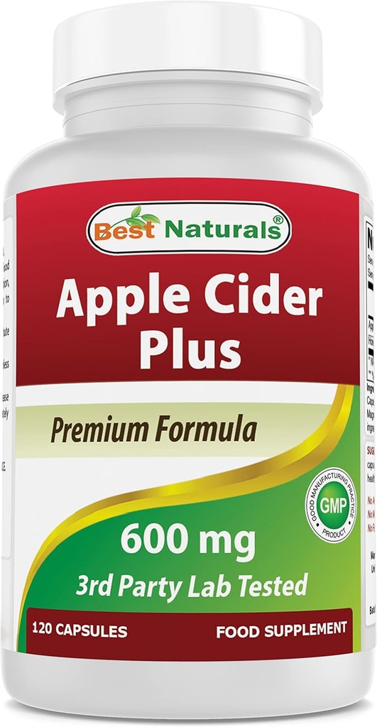 Parimad looduslikud õunasiider äädikas Plus 500 Mg kapslid, 120 Count