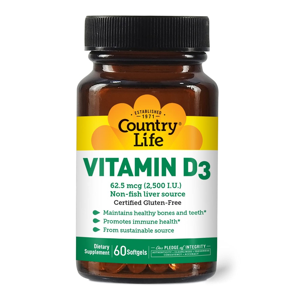 Maa Elu Vitamiin D3 2500 RÜ Gluteenivaba, 60 Softgels
