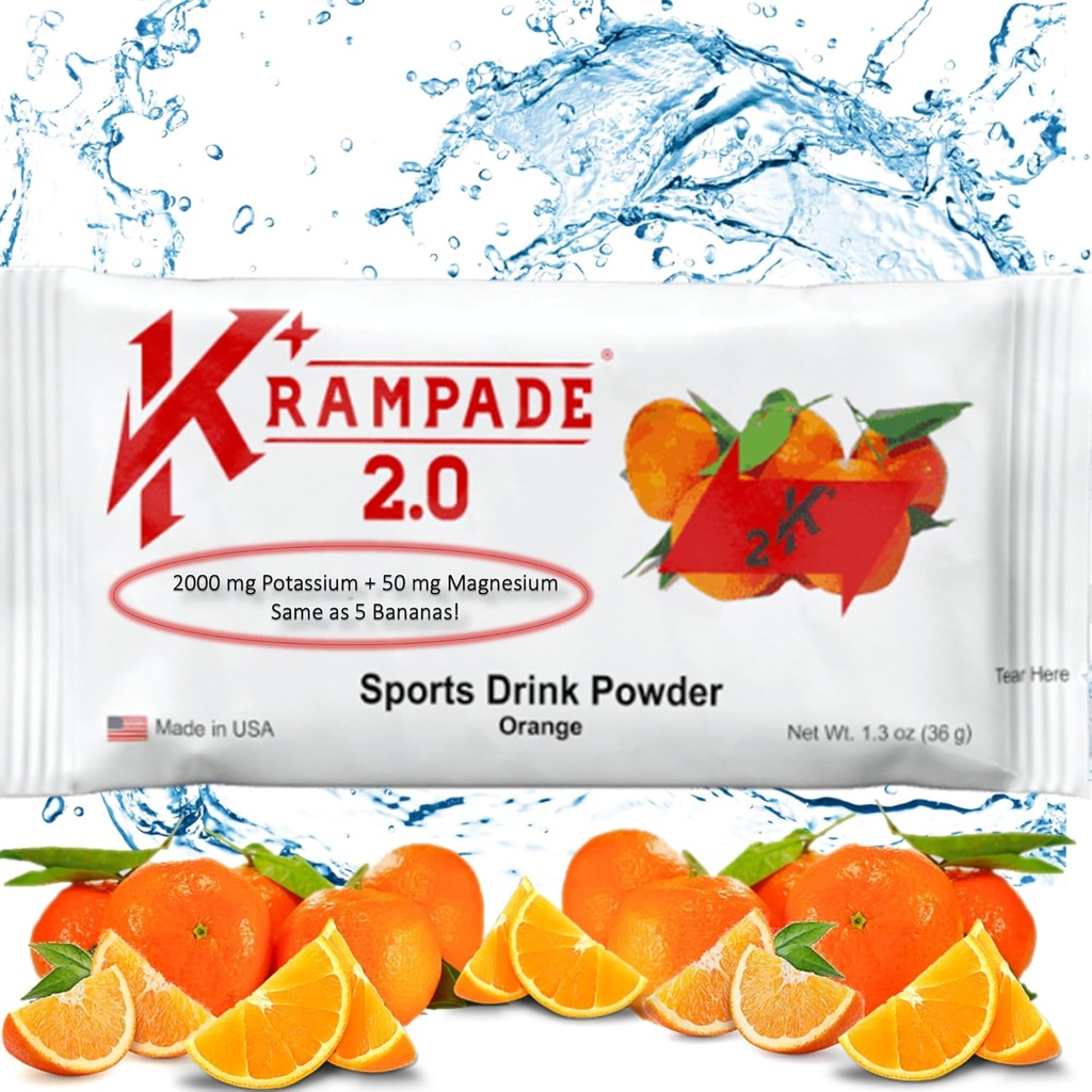 Krampade Kaalium Magneesiumilisa elektrolüütide pulber - 50 mg Mag + 2000 mg K, >2X rohkem kui kookosvesi | Krampide leevendamine | Hüdratsioonipaketid