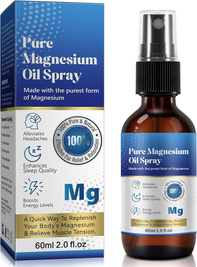 Üldine 2 Fl Oz Magneesiumõli pihusti - puhas ja orgaaniline - kõrge kontsentratsiooniga magneesium - mitte-GMO, gluteenivaba - kergesti imenduv (1 tk)