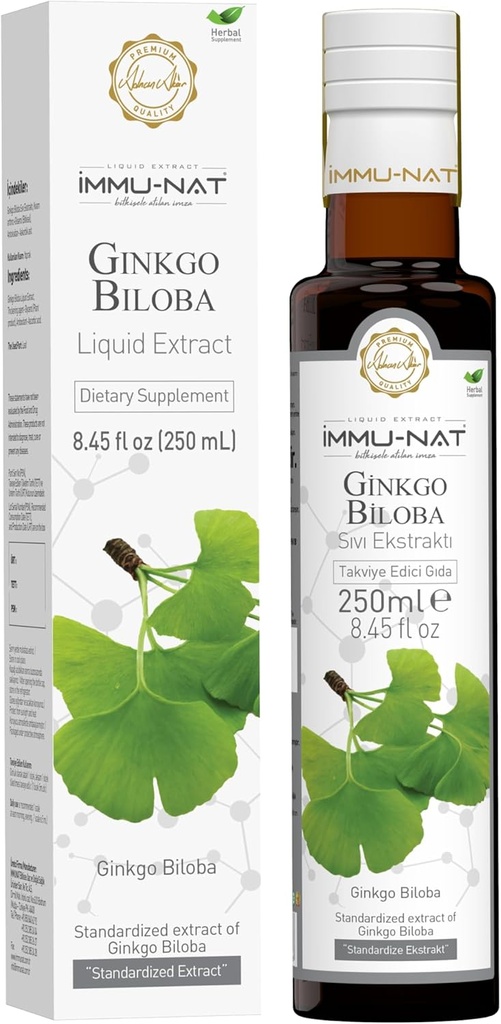 Ginkgo Biloba Premium Vedelik Täiendus - 8,5oz - Parandab Mälu Ja Kognitiivne Funktsioon - Taimne valem