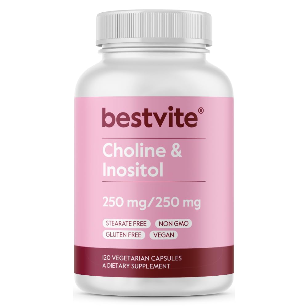 BESTVITE koliininositool 500mg (120 taimekapslit) - Steaate ei ole - täiteaineid ei ole - kaltsiumfosfaati ei ole - vegan - mitte GMO - gluteenivaba