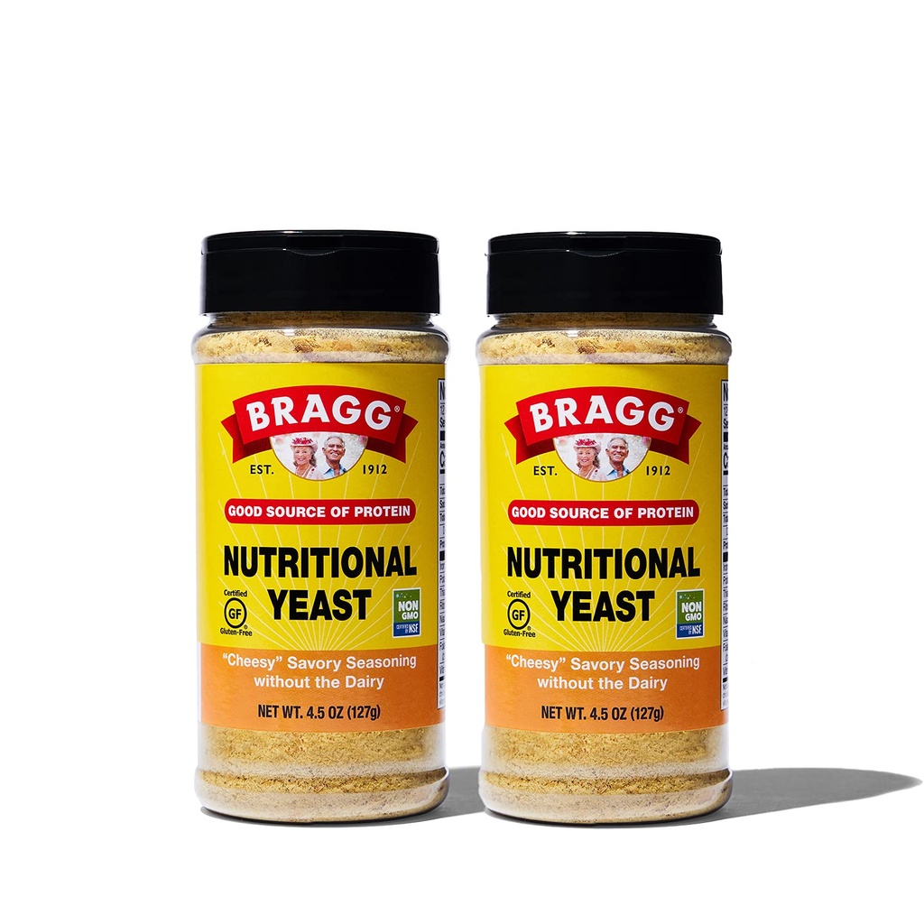 Bragg Premium Nutritional Yeast Seasoning - Vegan, Gluteenivaba - Hea Valgu Ja Vitamiinide Allikas - Toitaineline Savory Parmesan Juustu Asendaja (Original, 4.5 Ounce (Pack of 2))