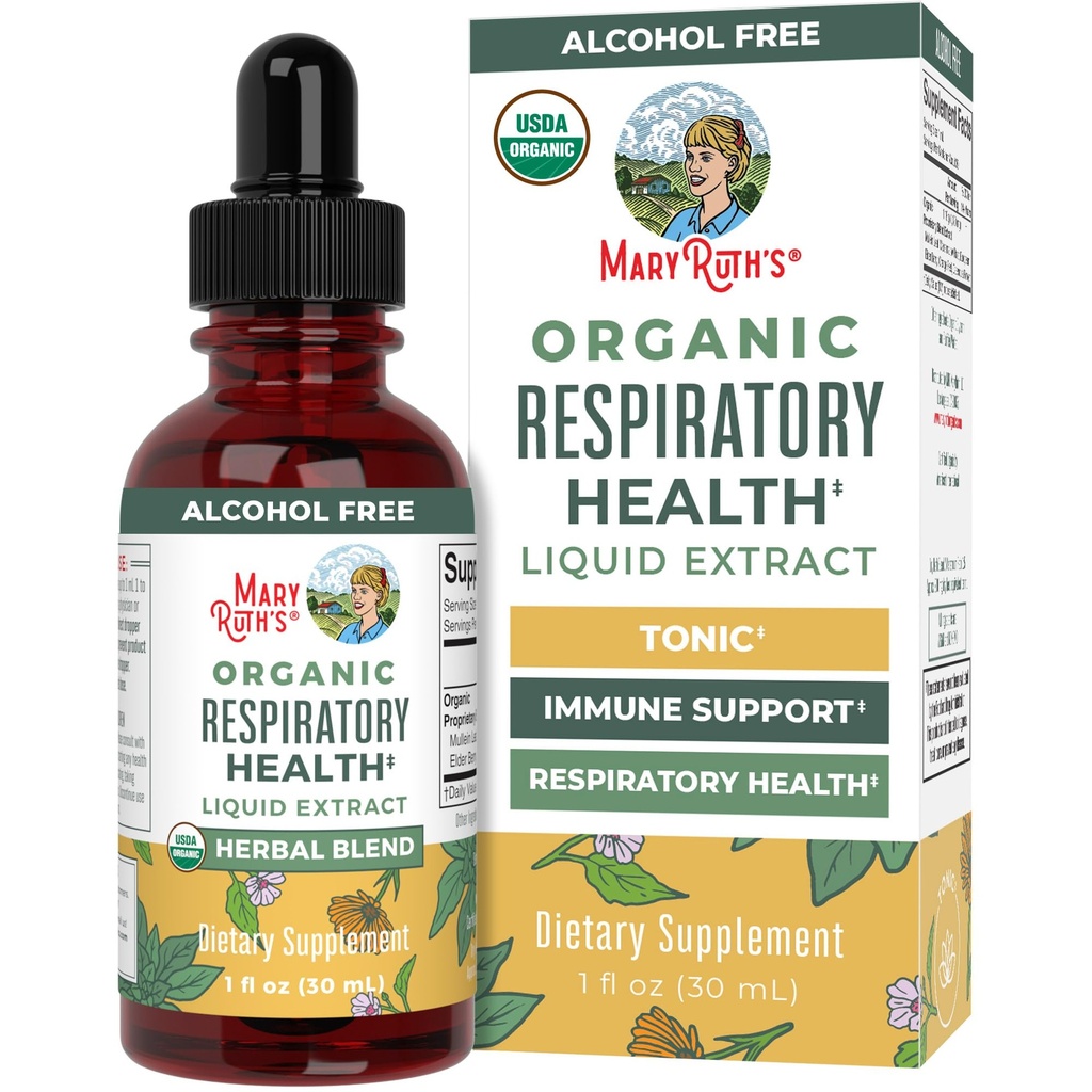 MaryRuth Organics USDA Orgaaniline Hingamisteede Tervis Vedelik tilgad Mullein Leaf | Vahukommi Juure & Elderberry | Mullein tilgad Kopsude Taimesegu | Immune Support Supplement | Vegan | 1 Fl Oz