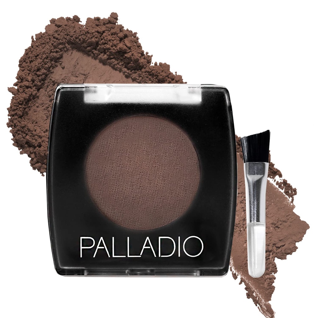 Palladio Brow pulber kulmude jaoks, pehme ja looduslik kulmude pulber Jojoba õli ja sheavõiga, aitab parandada ja määratleda kulmud, kompaktne suurus rahakoti või reisi jaoks, sisaldab aplikaatori harja, Dark Brown