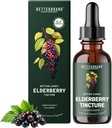 Betterbrand BetterLungs Elderberry Tinktuur Toidulisand - Kõik looduslikud suhkruvabad mitte-GMO taimetoitlased talve immuunsuse toetamiseks (30 päeva)
