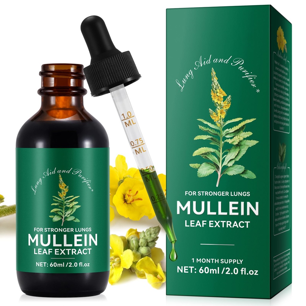Mullein Leaf ekstrakti tilgad-Organic Vedel Mullein ekstrakti täiendada kopsude Tervis - Vegan, No AdditivesBronchial Cleanse for Health Support