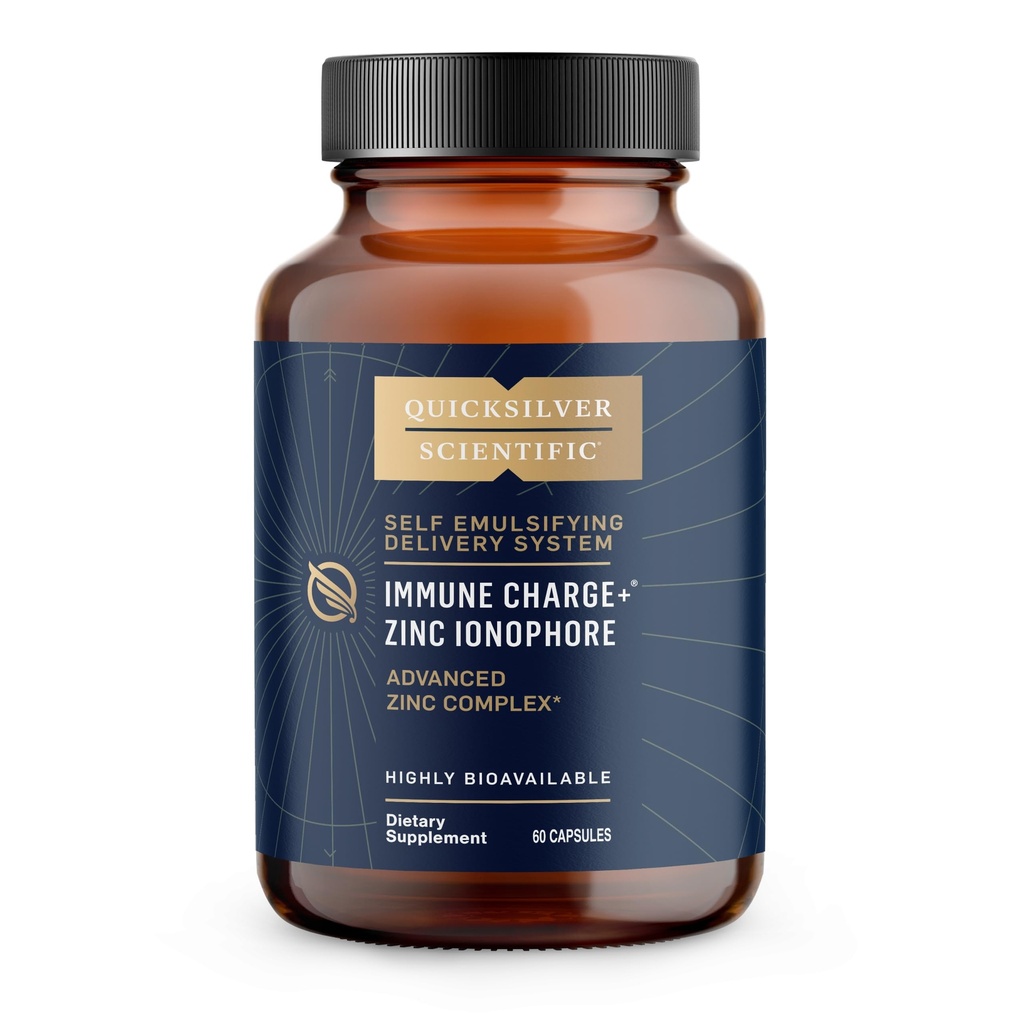 Quicksilver Scientific Immune Charge + Tsink Ionofoori - Tsingi täiendus Kvertsetiin, Luteolin, Hesperetin Immune + GI tugi (60 kapslit)