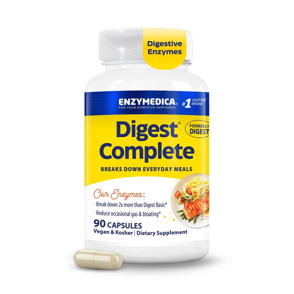 Enzymedica Digest, Full-Range, Igapäevased Seedetrakti Ensüümid, Pakub Kiiretoimelist Gaasi Ja Puhutavat Abi, 90 Count