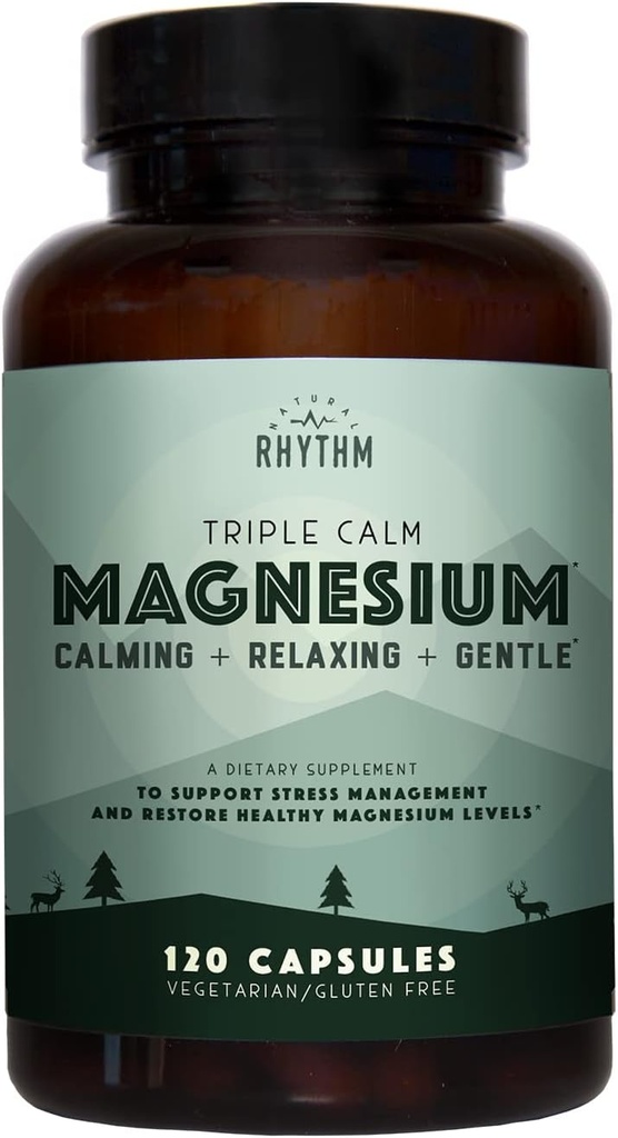 Looduslik rütmirahu ja immuunsuse tugi - kolmekordne rahulik magneesium (120 kapslit) + Ah närib! Immuunsüsteemi suurendajad (60 kapslit)