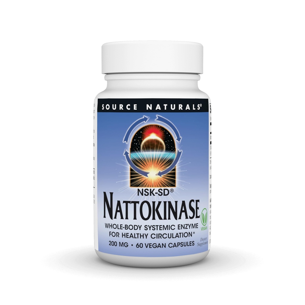 Allikas Naturals NSK-SD, Nattokinase, Vegetarian Friendly, Terve keha süsteemne ensüüm tervislikuks ringluseks *, 200 mg - 60 taimekapslit