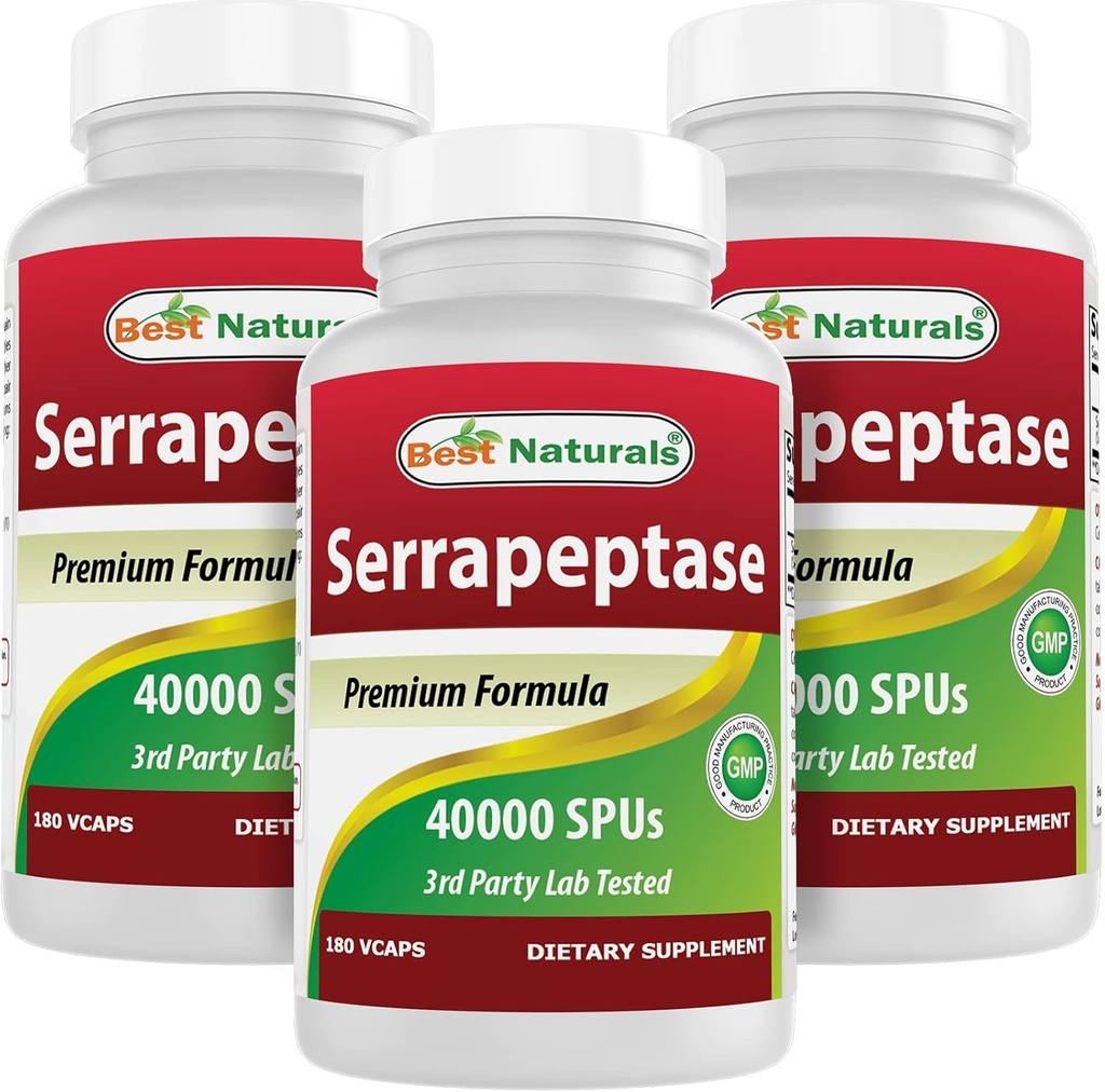 Parimad looduslikud Serrapeptaas 40000 SPU 180 kapslit (180 loend (pakk 3))