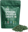 On Target Living Organic Spirulina Chlorella | Supergreens | USDA Organic | 1000 Tablets - 250 G (8,8 oz) | Vegan | Immune Support | Alkalyzing | Toitainete tihe | Valgu tihe