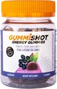 GummiShot Energy Gummies, 1125 mg taimepõhiseid kofeiinijuuste pudeli kohta, pikad energiavõimendid, leedripuu (15ct)