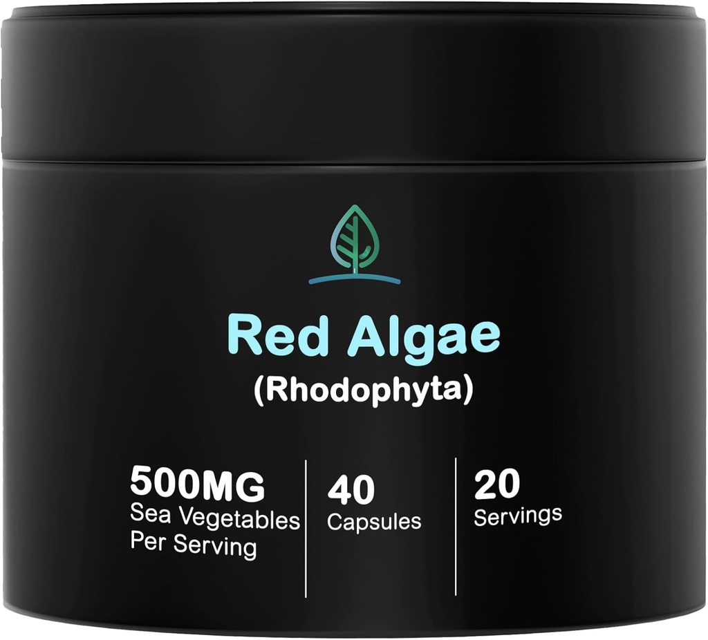 Holistic Bin Red Marine Vetikate kapslid Gigartina ja Dumontiacea Red Vetikate Lisandid | Gluteenivaba, Vegan, Wild Harvested | Rich in Vegan Omega 3 (40 kapslit)