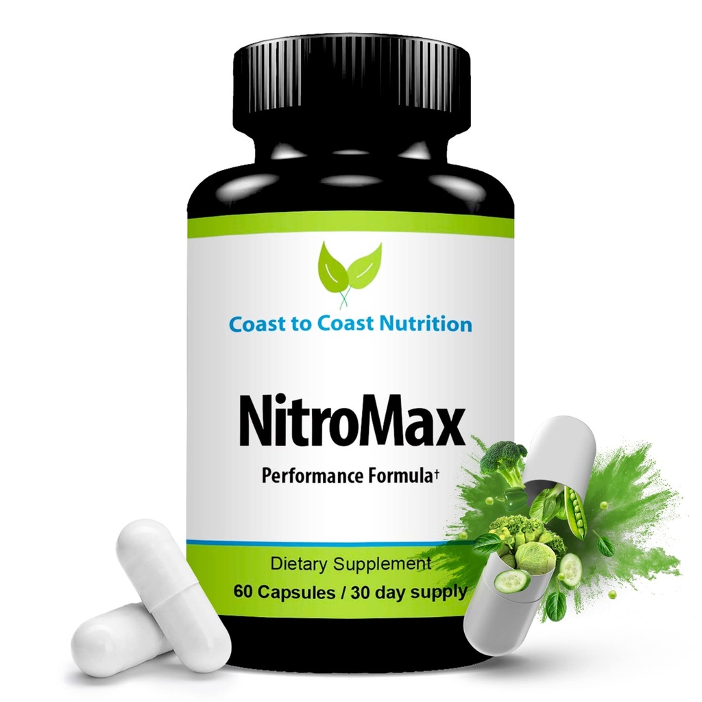NitroMax Performance valem - L-arginiin lämmastikoksiidi täiendus Plus tsitrulliin, AKG, Beeta-alaniin - Ehita lihas, vaskulaarsus, energia, ringlus - treening kõvem - 60 L-arginiinkapslid
