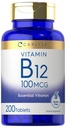 Carlyle Vitamiin B12 100mcg | 200 tabletti | Essential Vitamin Supplement | Vegan, Non-GMO ja Gluteenivaba valem