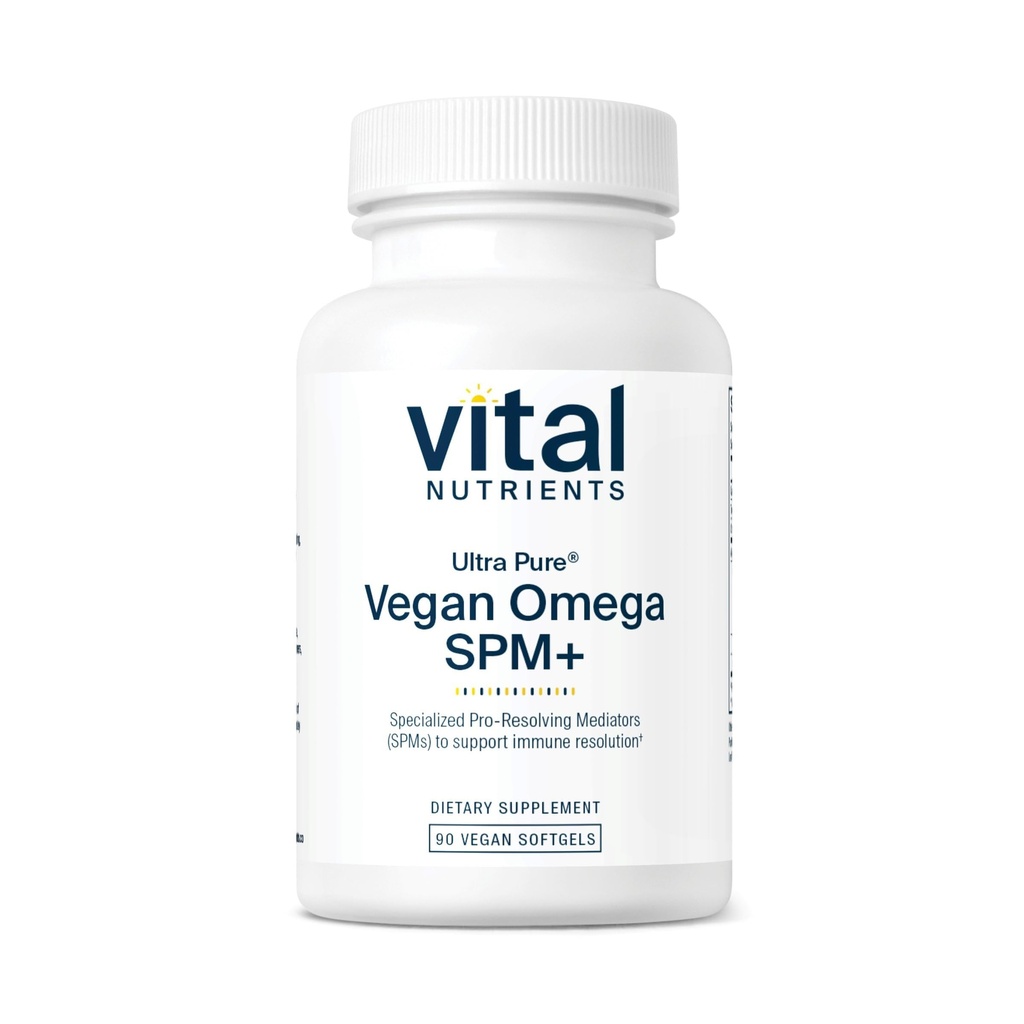 Elutähtsad toitained Ultra Pure® Vegan Omega SPM+ | Vegan Spetsiaalsed Pro-Resolution Mediators (SPM) Omega-3 Supplement | Väike liigeste ebamugavuse leevendamine * | Gluteen, piimatooted, Sojavaba, Mitte-GMO | 90 Mini Softgels