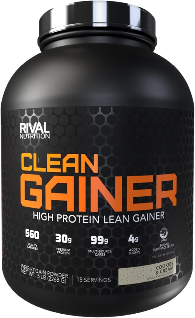 Rival Nutrition Clean Gainer - küpsised ja kreem, 5 naela