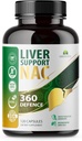 Maksatoetus NAC 360 kaitsekapslid - Maksa detox NAC-ga, Piimaohakas, Dandelioni juur, kurkum, koliin, tsink ja Chanca Piedra - edendab maksa tervist ja rakulist kaitset - 120 kapslit