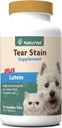 NaturVet - Tear Stain Plus Lutein - Eemaldab Unsightly Tear Plekid - Täiustatud Cranberry Extract, Kaltsium Ascorbaat & Oregon Viinamarja juur - koertele ja kassidele - 60 tabletti