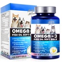 Omega-3 kalaõli koertele, Omega 3 kalaõli EPA & DHA-ga toetab koeri Hooajaliste allergiate leevendamine, suurendab immuunsüsteemi funktsiooni, naha leevendamist ja edendab karvade tervist, lemmiklooma toidulisandeid - 120 pehmet geeli