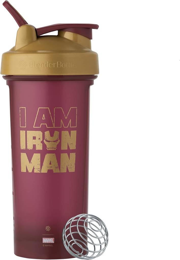 BlenderBottle Marvel Classic V2 Shaker Bottle Ideaalne valgu raputamiseks ja eeltreeninguks, 28-Ounce, Raudmees