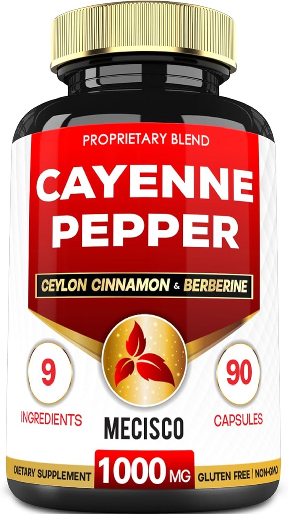 Cayenne Pepper Supplements kurkumiini juur, Berberine HCl, Ceylon Cinnamon Bark & More - 90 kapslit - toetada seedimist Tervis, immuunsüsteemi ja keha tasakaalu