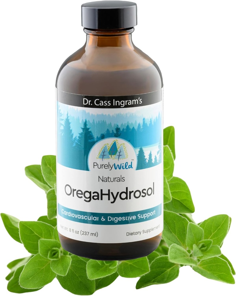 PURELY WildD Dr. Cass Ingram's OregaHydrosol - Metsik Vahemere Oregano Mahl immuunsuse toetamiseks, hingamisteede ja seedetrakti tervise jaoks - Non GMO Wild - puhas auru destilleeritud essents (8 fl oz)