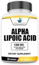 American Standard Supplements Alpha Lipoic Acid 1300mg per Serving - Vegan, Gluteenivaba, Non-GMO, 60 kapslit, 30 Servings