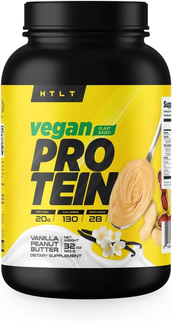 Veganvalk HTLT | Taimepõhine valgupulber | Herne ja riisi valgupulber | kõrge valgusisaldusega raputuste ja küpsetatud ravimite jaoks (Vanilla Maapähklivõi)