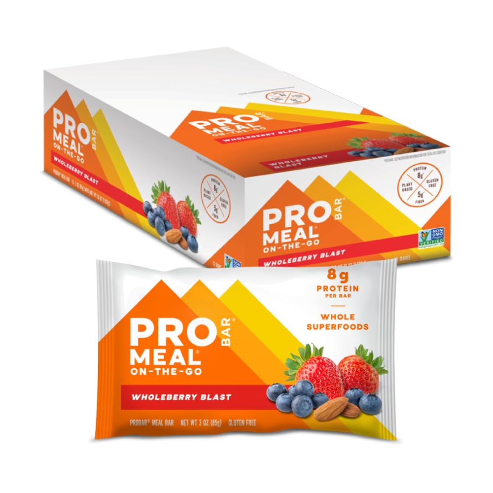 PROBAR - MEAL Baar, Wholeberry Blast, Non-GMO, Gluteenivaba, Tervislik, Taimepõhine, Täistoidu koostisosad, Natural Energy (12 Count)