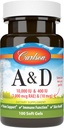Carlson - A & D, 10000 IU (3000 mcg RAE) Vitamiin A, 400 IU (10 mcg) Vitamiin D3, Vision Support, Skin Health, 100 Soft Gels