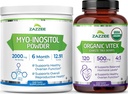 Zazzee Myo-Inositool Pulber ja USDA Orgaaniline Vitexi kapslid, Vegan, All-Natural ja Non-GMO