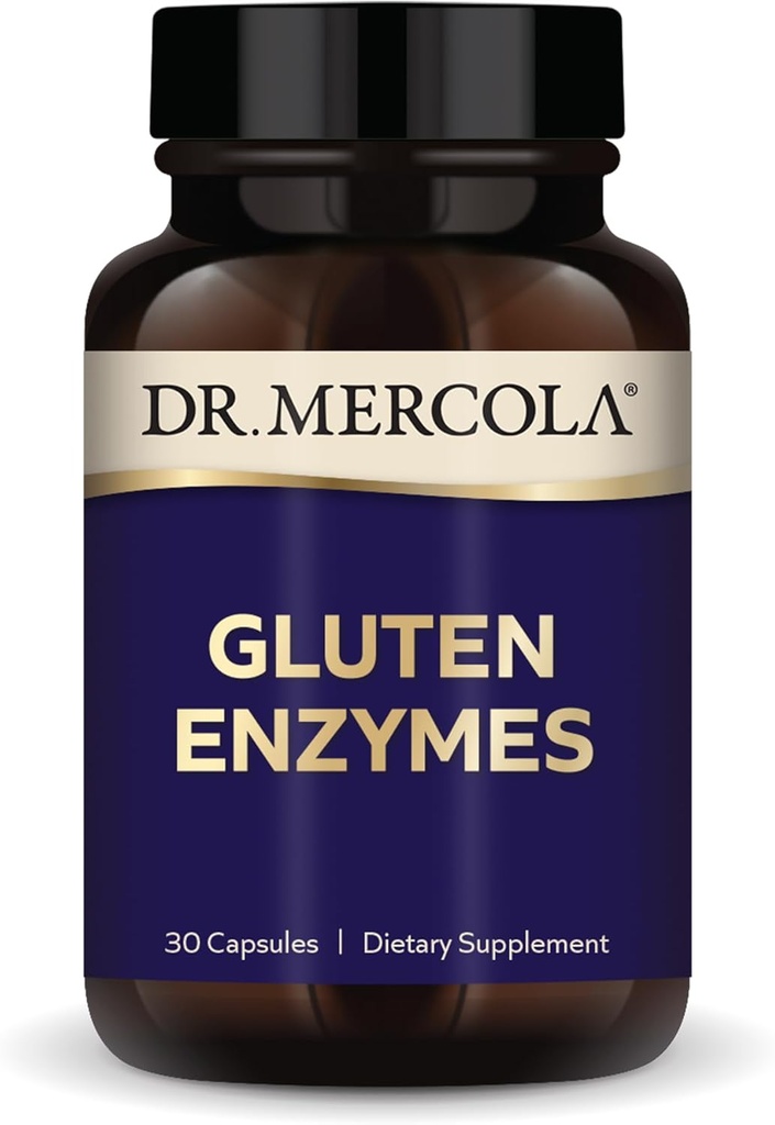 Dr Mercola Gluten Ensüümid, 30 Kapslit, Mitte-GMO, Gluteenivaba, Sojavaba